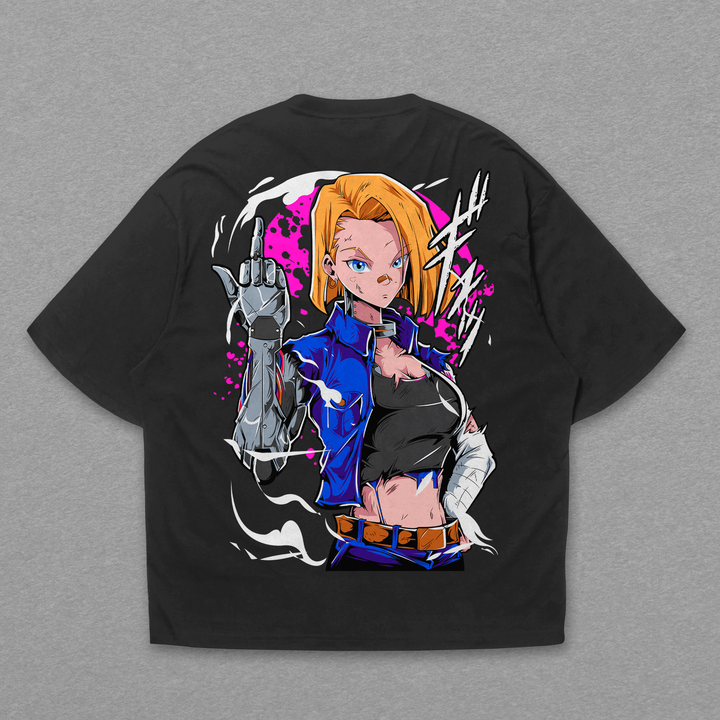 Camiseta Oversized: Dragon Ball - Androide 18