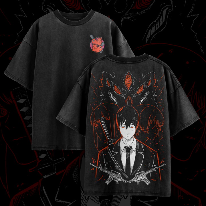Camiseta Oversized: Chainsaw Man - Aki Hayakawa