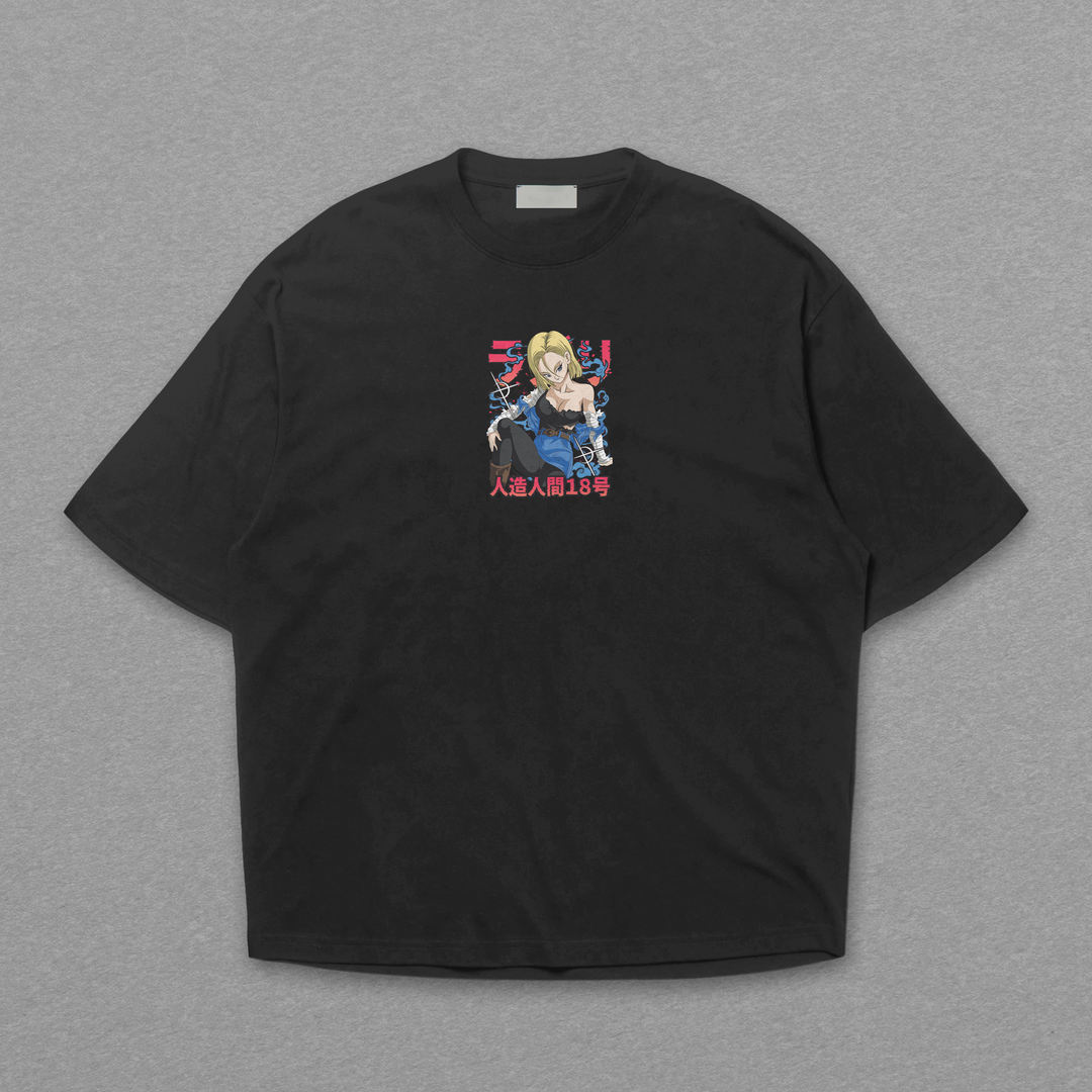 Camiseta Oversized: Dragon Ball - Androide 18