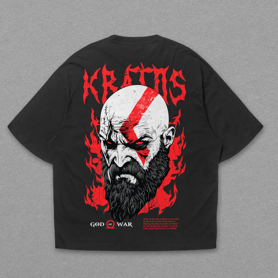 Camiseta Oversized: Kratos - Rage of Sparta